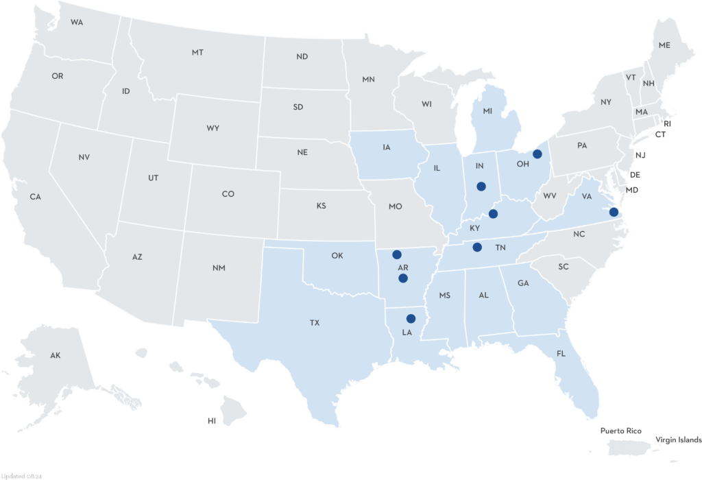 Abode Care Partners service areas by state